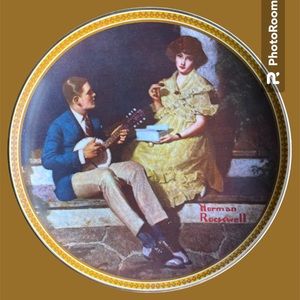 Norman Rockwell Plate “Pondering on the Porch”